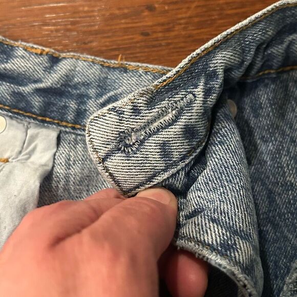 Fashion Nova Womens 13 Straight Leg Rigid Denim Jeans Blue Light Wash Button Fly - Picture 5 of 7